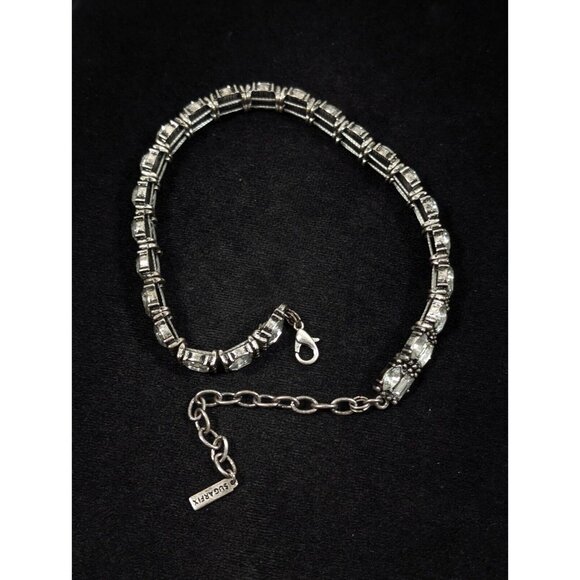 Sugarfix by BaubleBar Silver Tone Tennis Wrap Bracelet 14 inches - Picture 8 of 9